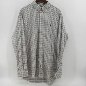 Polo Ralph Lauren Mens XXL Classic Fit Performance Check Button Down Shirt Blue